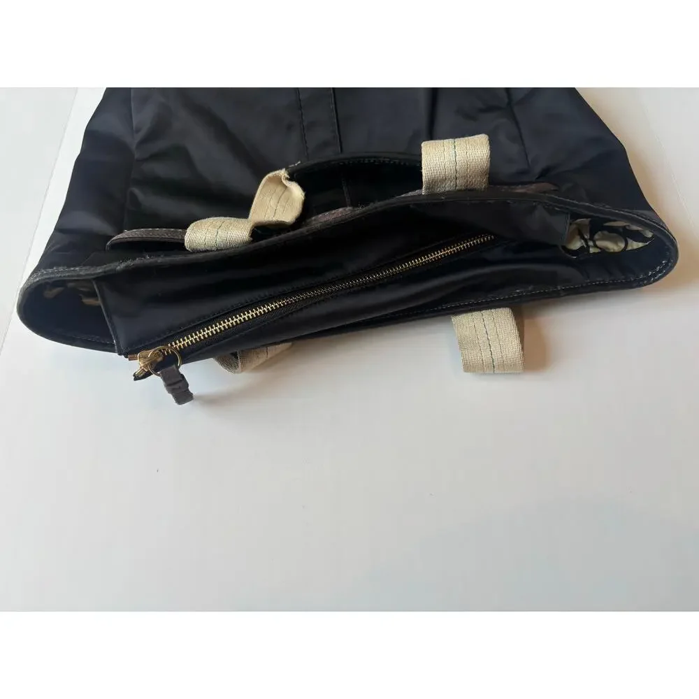 Coach Legacy Weekend Tote 19811 Black Nylon Leather Large Carryall Bag
